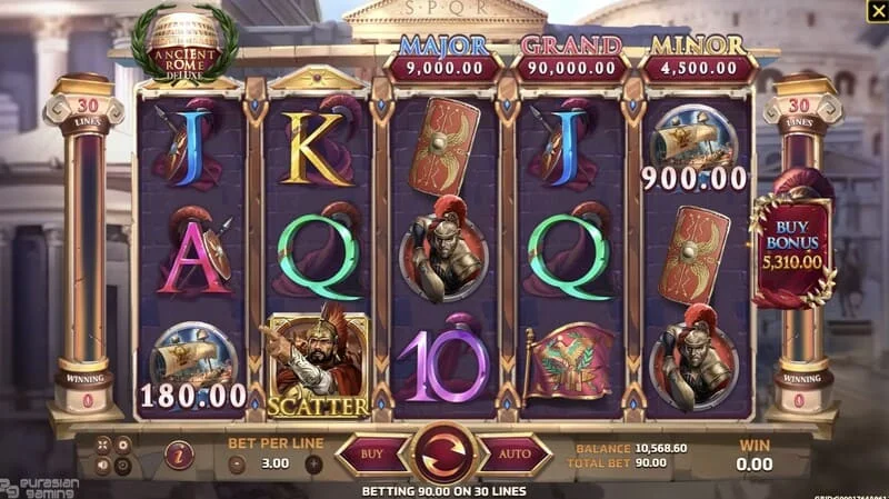 Ancient Rome Deluxe AI - অতিরিক্ত পুরস্কার সহ বোনাস স্ক্রিন
